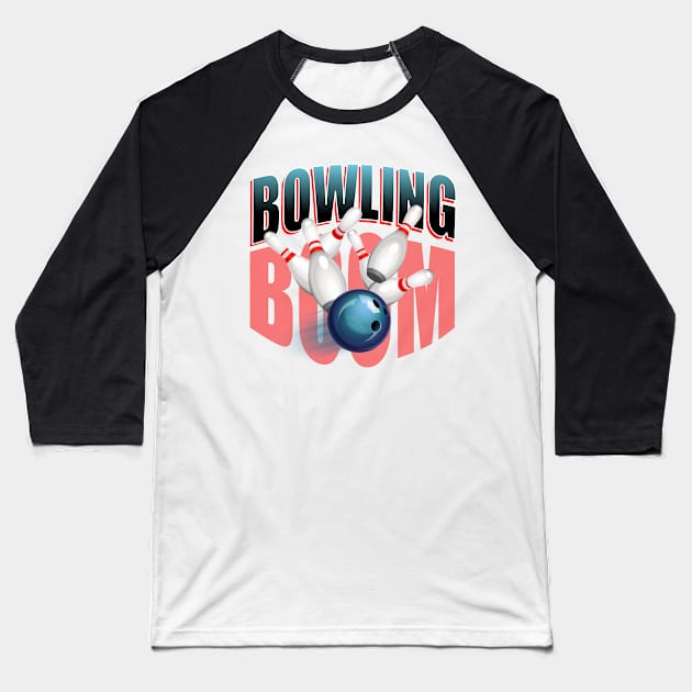 bowling boom Baseball T-Shirt by mmpower